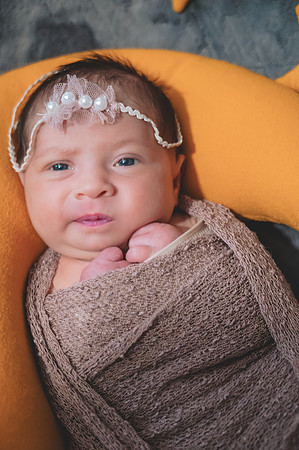 Another high key black and white portrait of a newborn at the Clinton studio.