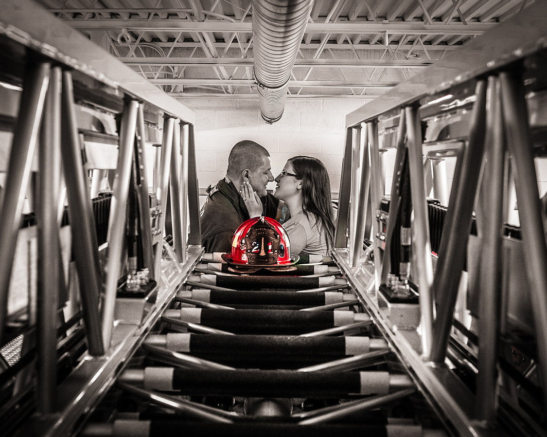 1,clinton-hunterdon-county-NJ-wedding-photographer, cute-sweet--fun-must-have-bride-groom-picture-firefighter-engagement