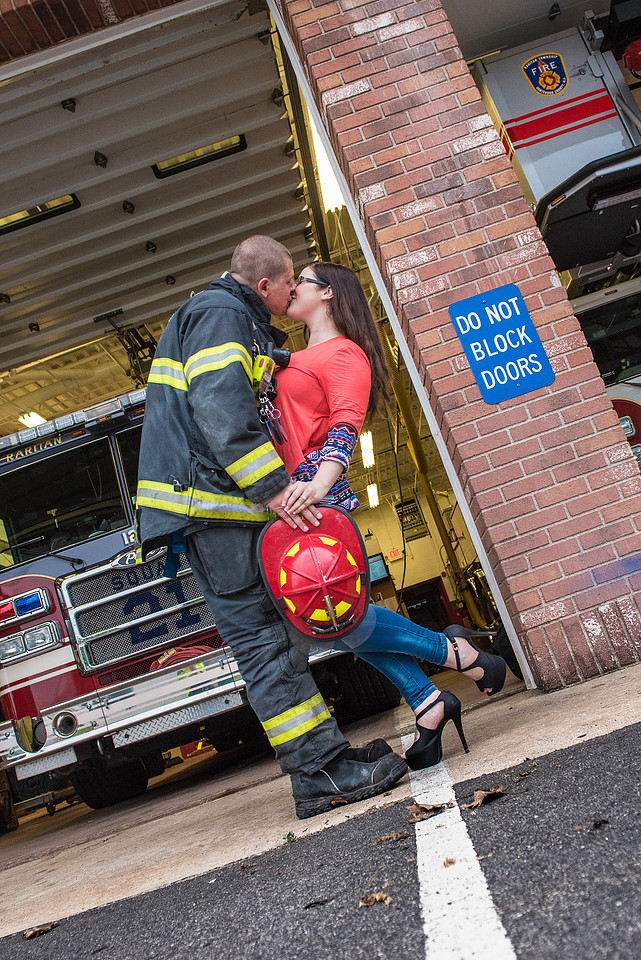 1,clinton-hunterdon-county-NJ-wedding-photographer, cute-sweet--fun-must-have-bride-groom-picture-firefighter-engagement