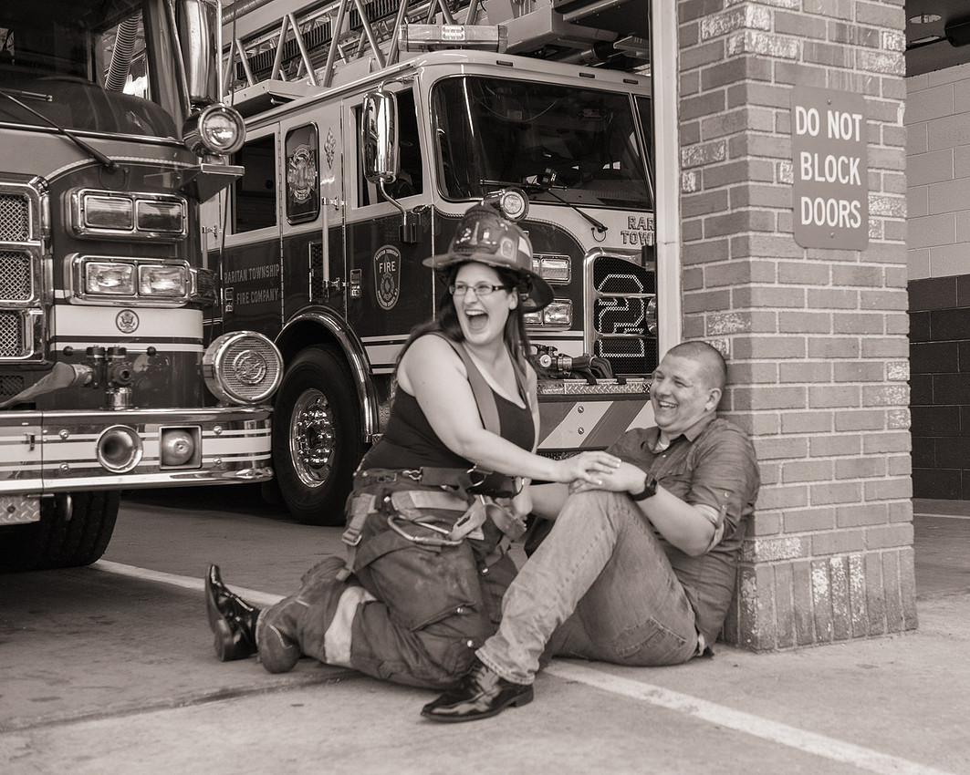 1,clinton-hunterdon-county-NJ-wedding-photographer, cute-sweet--fun-must-have-bride-groom-picture-firefighter-engagement