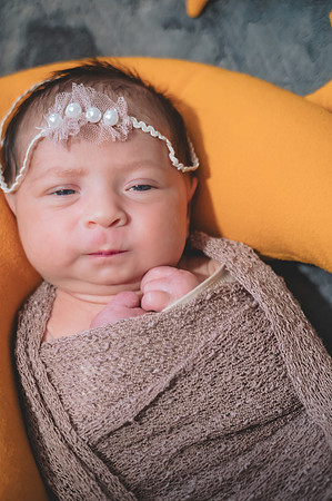 Another black and white portrait of a newborn captured at the Clinton studio.