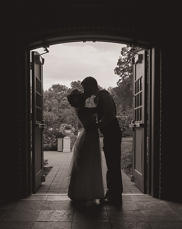 silhouette bride and groom natirar nj wedding photographer