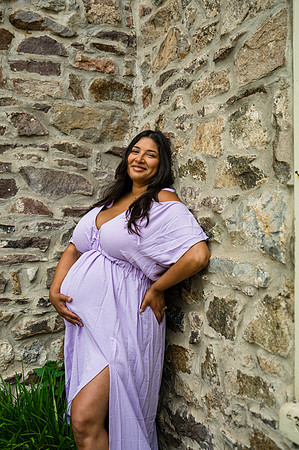 Newborn portrait at Clinton studio with eyes open.