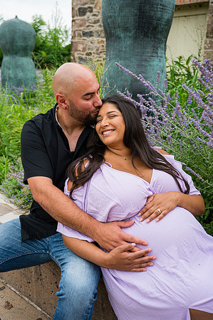 Newborn portrait at Clinton studio with eyes open.